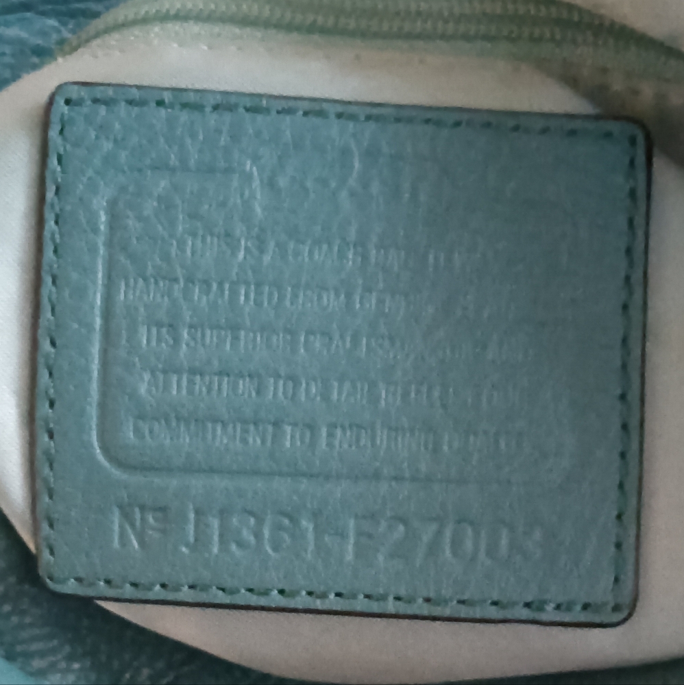 Coach 27003 Avery Robin's Egg Turquoise Leather Drawstring Bucket Crossbody Bag
